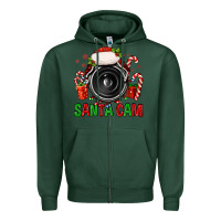 Sports Green santa cam Zipper Hoodie - FaDigitalArtStudio