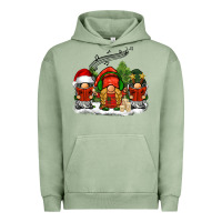 Pigment Oil Green Christmas choir gnomes Urban Hoodie - BarkalooDesign
