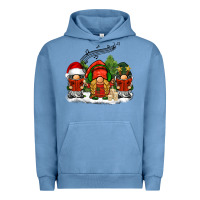 Pigment Pebble Blue Christmas choir gnomes Urban Hoodie - BarkalooDesign
