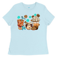 Baby Blue dog coffee cups with  food container bbs Ladies Tee - BundleAndBundleShop