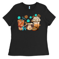 Black dog coffee cups with  food container bbs Ladies Tee - BundleAndBundleShop