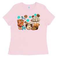Bubblegum Pink dog coffee cups with  food container bbs Ladies Tee - BundleAndBundleShop