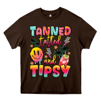 Chocolate Brown tanned tattled and tipsy Heavy Core Tee - JahusDesignShop