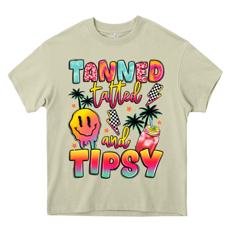 Tanned Tattled And Tipsy Heavy Core Tee by JahusDesignShop | Teevron