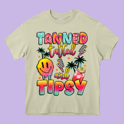 Tanned Tattled And Tipsy Heavy Core Tee Designed By Jahusdesignshop