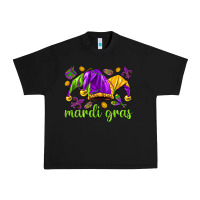 Black Mardi Gras with jester Urban Heavy Tee - NancyCooperArtShop