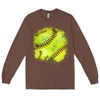 Chestnut Softball background Long Sleeve Tee - HowdyJamesFarm