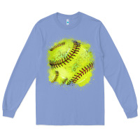 Colony Blue Softball background Long Sleeve Tee - HowdyJamesFarm