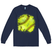 Navy Softball background Long Sleeve Tee - HowdyJamesFarm