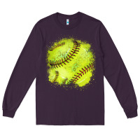 Plum Softball background Long Sleeve Tee - HowdyJamesFarm
