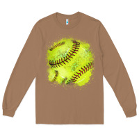 Toasted Coconut Softball background Long Sleeve Tee - HowdyJamesFarm
