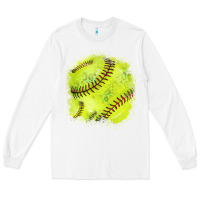 White Softball background Long Sleeve Tee - HowdyJamesFarm