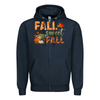 Navy fall sweet fall Zipper Hoodie - BundleAndBundleShop