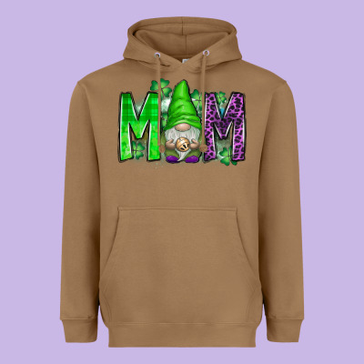 St Patricks Day Mom Gnome Heavyweight Hoodie Designed By Cowhidedigitalart