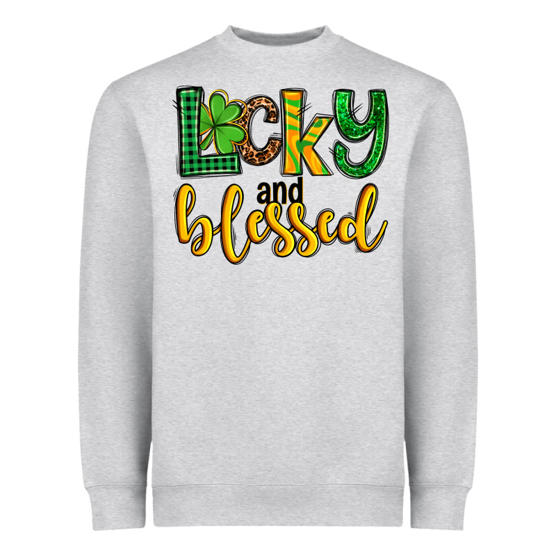 St. Patrick's Lucky And Blessed Heavyweight Sweatshirt by OliviaCreatesArt | Teevron