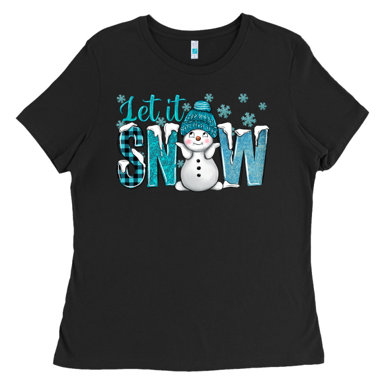 Let It Snow With Cute Snowman Bbs Ladies Tee by BundleAndBundleShop | Teevron