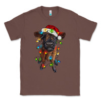 Chestnut highland cow calf with christmas lights Classic Tee - RanaPortraitStore