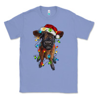 Colony Blue highland cow calf with christmas lights Classic Tee - RanaPortraitStore