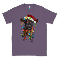 Highland Cow Calf With Christmas Lights Classic Tee | Teevron