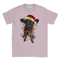 Lilac highland cow calf with christmas lights Classic Tee - RanaPortraitStore