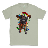 Matcha highland cow calf with christmas lights Classic Tee - RanaPortraitStore