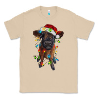 Mushroom highland cow calf with christmas lights Classic Tee - RanaPortraitStore