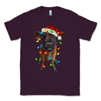 Plum highland cow calf with christmas lights Classic Tee - RanaPortraitStore
