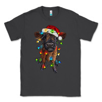Smoke highland cow calf with christmas lights Classic Tee - RanaPortraitStore