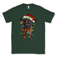 Sports Green highland cow calf with christmas lights Classic Tee - RanaPortraitStore