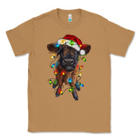 Toasted Coconut highland cow calf with christmas lights Classic Tee - RanaPortraitStore