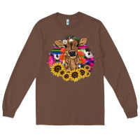 Chestnut Baby Cow flower Long Sleeve Tee - HowdyJamesFarm