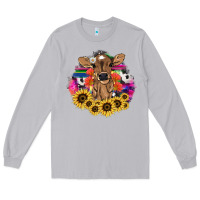 Moon Dust Baby Cow flower Long Sleeve Tee - HowdyJamesFarm