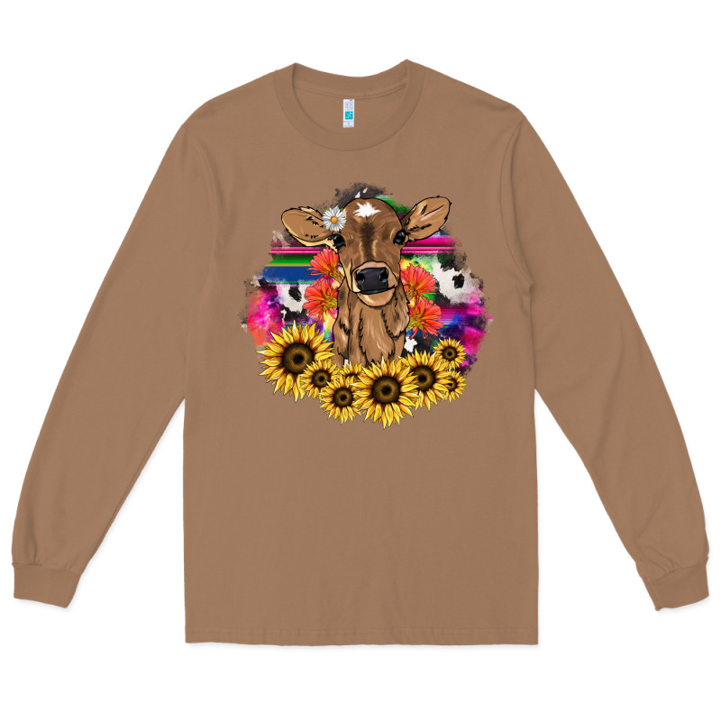 Baby Cow Flower Long Sleeve Tee by HowdyJamesFarm | Teevron