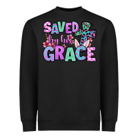 Black Easter Day Saved by his grace Heavyweight Sweatshirt - OliviaCreatesArt