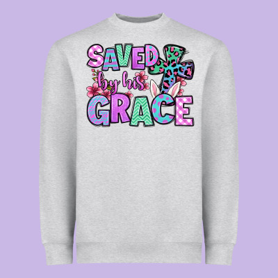 Easter Day Saved By His Grace Heavyweight Sweatshirt Designed By Oliviacreatesart
