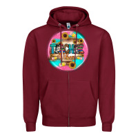 Burgundy teacher vibe earrings Zipper Hoodie - BundleAndBundleShop