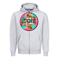 Heather Grey teacher vibe earrings Zipper Hoodie - BundleAndBundleShop