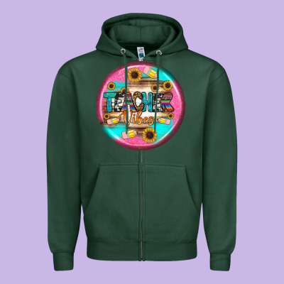Teacher Vibe Earrings Zipper Hoodie Designed By Bundleandbundleshop