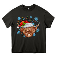 Asphalt christmas cow Heavy Core Tee - MaliasSmallBusiness