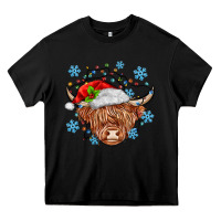 Black christmas cow Heavy Core Tee - MaliasSmallBusiness