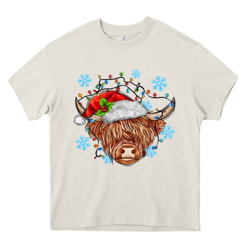 Christmas Cow Heavy Core Tee by MaliasSmallBusiness | Teevron