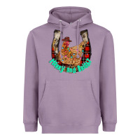 Lavender horseshoe chicken Heavyweight Hoodie - CowhideDigitalArt