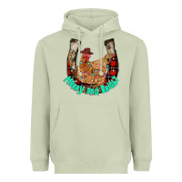 Matcha horseshoe chicken Heavyweight Hoodie - CowhideDigitalArt