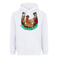 White horseshoe chicken Heavyweight Hoodie - CowhideDigitalArt