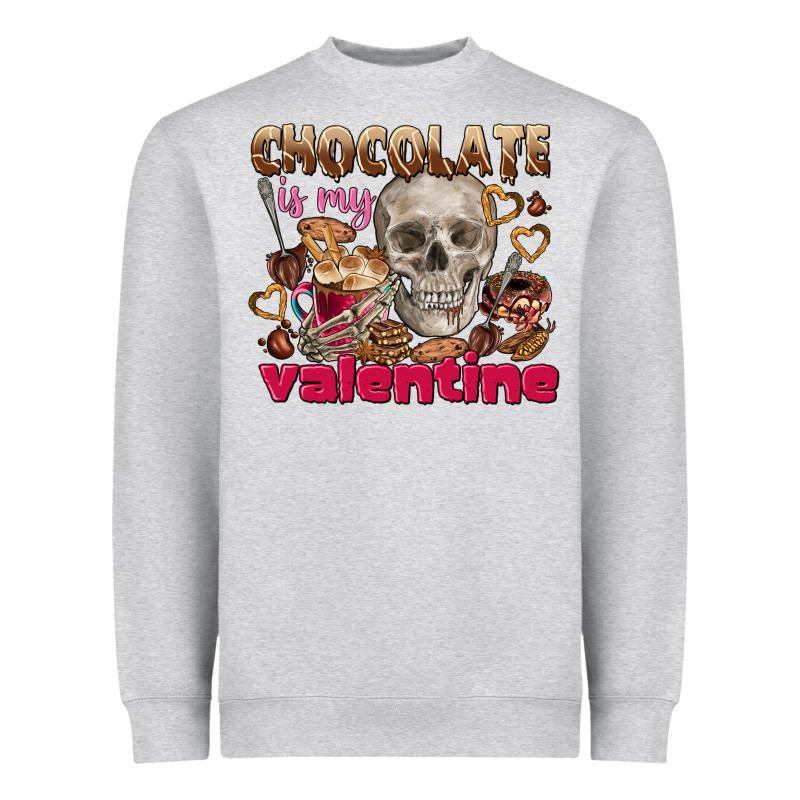 Skull Chocolate Is My Valentine Heavyweight Sweatshirt by FaDigitalArtStudio | Teevron