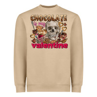 Mushroom Skull chocolate is my Valentine Heavyweight Sweatshirt - FaDigitalArtStudio