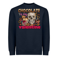 Navy Skull chocolate is my Valentine Heavyweight Sweatshirt - FaDigitalArtStudio