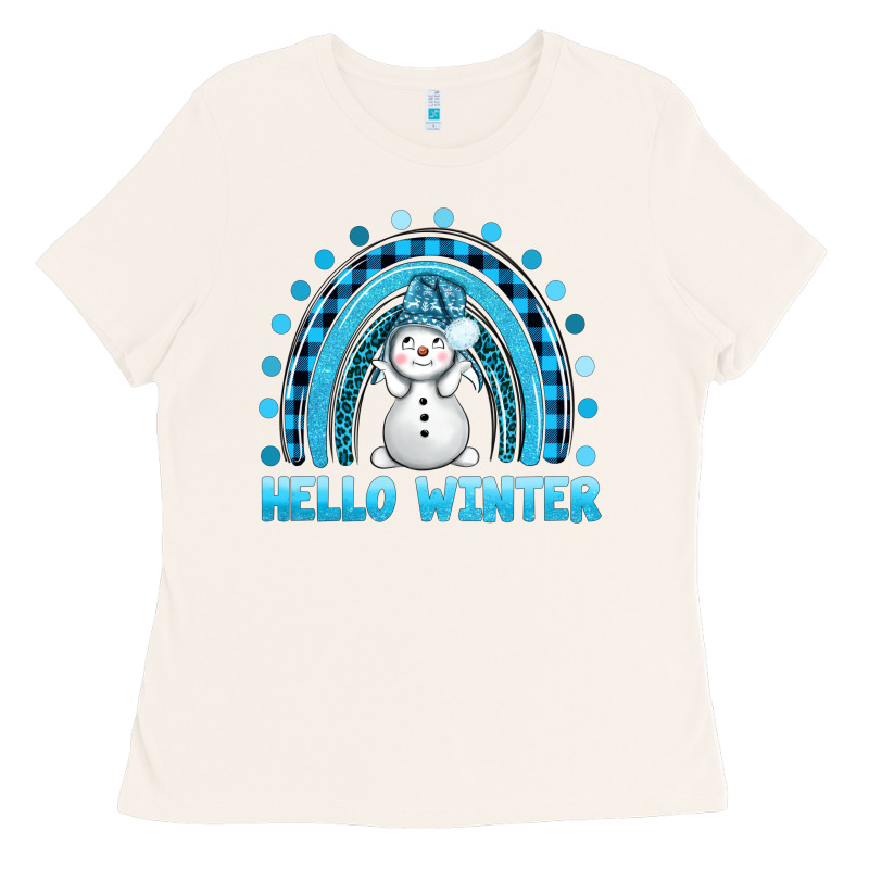Hello Winter Rainbow With Snowman Bbs Ladies Tee by BundleAndBundleShop | Teevron