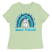 Matcha hello winter rainbow with snowman bbs Ladies Tee - BundleAndBundleShop