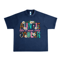 Navy Auntie Like a Mom Only Cooler Urban Heavy Tee - texasbilliewilder